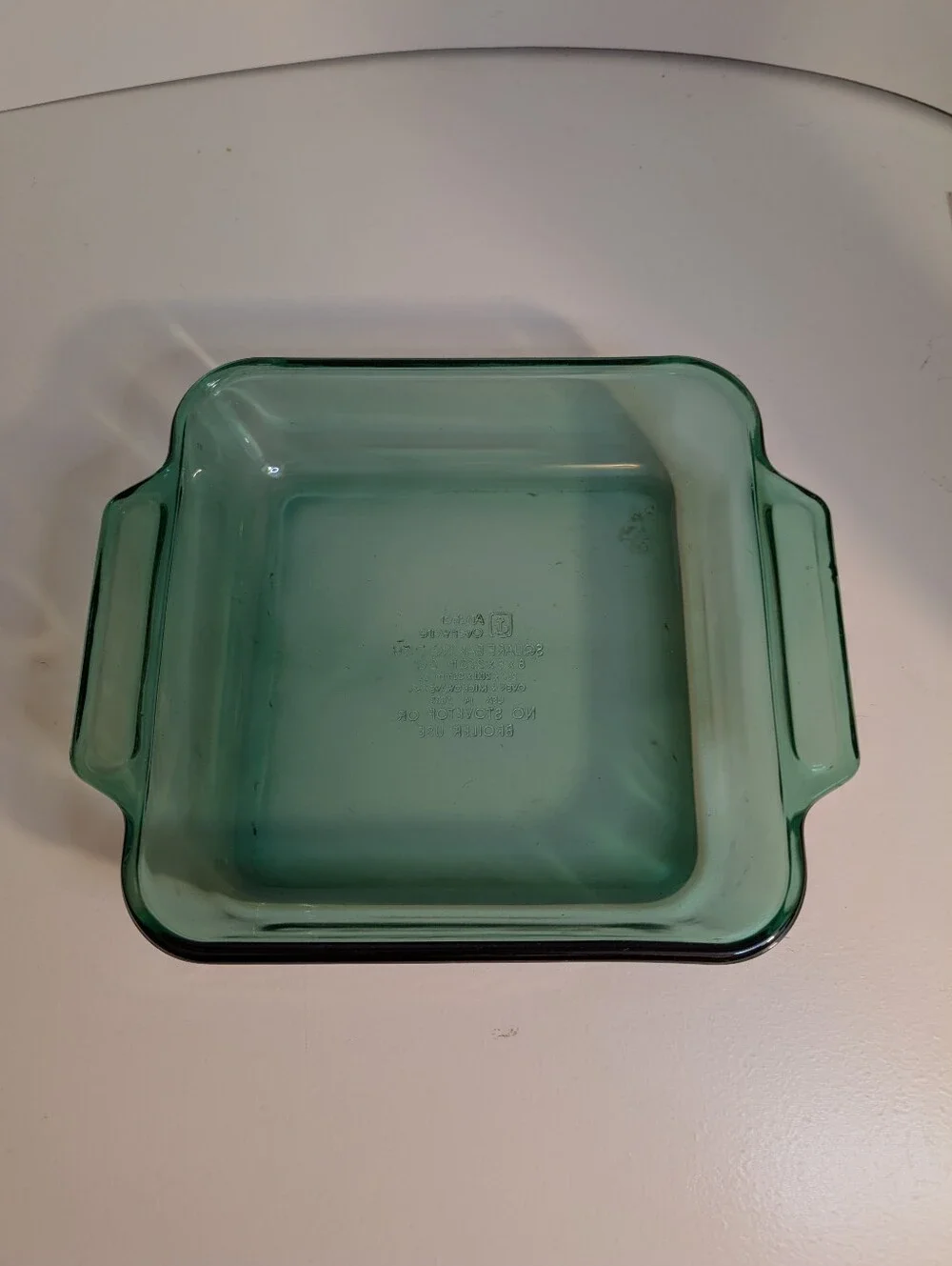 Anchor Hocking Green Glass Square Baking Dish with Handles